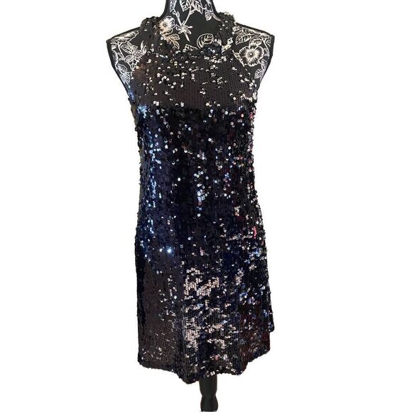 Speechless Black Silver Sequin Formal Dress Dance Glam Party Birthday - Picture 1 of 15